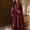 Lumeraa Embroidered 3-Piece Suit – D#03 (Deep Plum / Maroon)