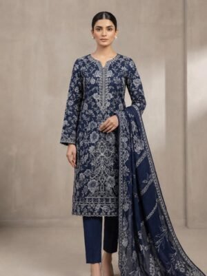 Midnight Azure 3-Piece Embroidered Lawn Suit