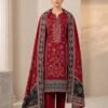 Maroon & Black Printed 3-Piece Suit with Embroidered Dupatta