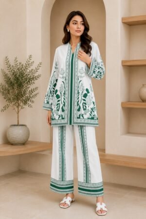 Emerald & Ivory Botanical 2-Piece Printed Lawn Suit