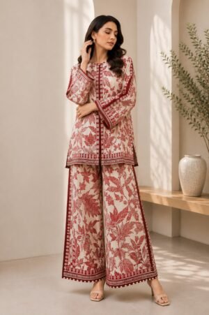 Crimson Leaf 2-Piece Printed Lawn Suit