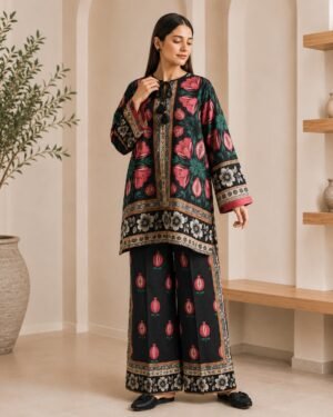 Pomegranate Blossom 2-Piece Printed Lawn Suit