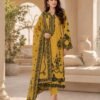 Dhanak Mustard Yellow Embroidered 3-Piece Suit