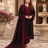 Dhanak Black & Red Embroidered 3-Piece Suit