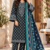 Lumeraa Khaddar Collection – Polka Dot Black & Teal 3-Piece Suit