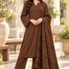 Bana Dora – Brown 3-Piece Dhanak Collection