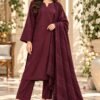 Bana Dora – Maroon 3-Piece Dhanak Collection